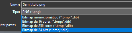 Nós só suportamos apenas 24bpp. E esses outros?